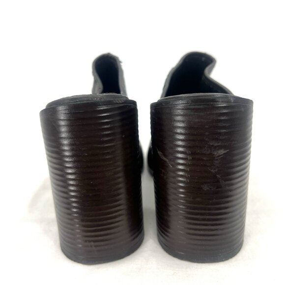 Vintage Y2K Xhilaration Brown Patchwork Heeled Clogs Size 9.5 - Picture 8 of 9